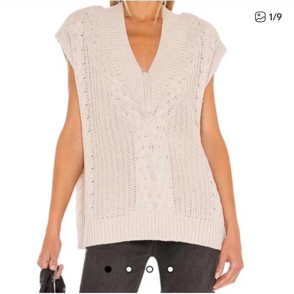 Anthropologie Women's Pistola Cream Cable Knit Sweater Vest